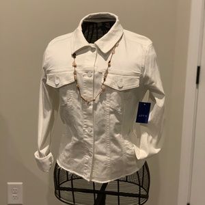 Apt.9 White Denim Jacket Womens size L